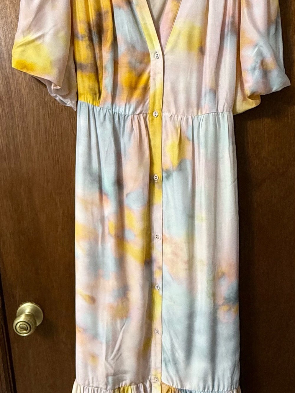 Marie Oliver Barby Pastel Tie-Dye Maxi Dress - Yellow, Pink, Blue